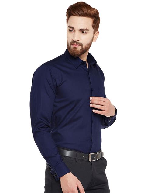 navy blue shirt formal.